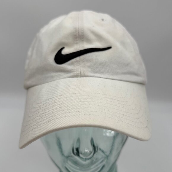 Nike Sportswear Cap Swoosh Logo Strapback Hat White Adult One Size Fits All Adjt - Picture 1 of 10